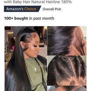 Sleek Black Hair Wig with Natural Hairline
